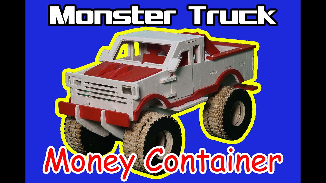 Build DIY Monster Truck wooden puzzle toy car using CNC machine