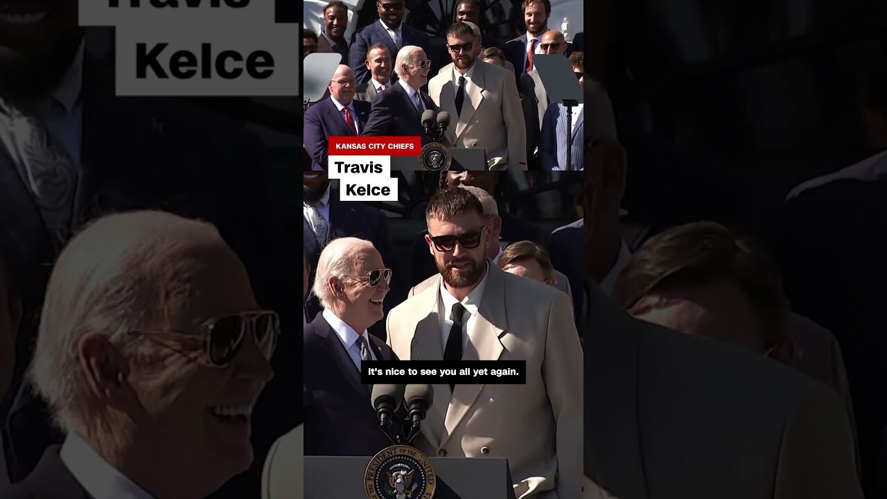 Travis Kelce tried to speak at the White House podium last year. Here’s what happened this time