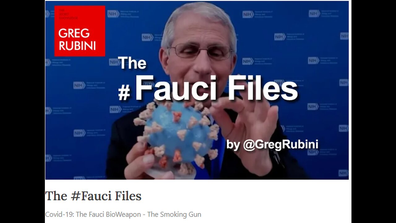 Greg Rubini - #FauciFiles. Substack. https://twitter.com/GregRubini