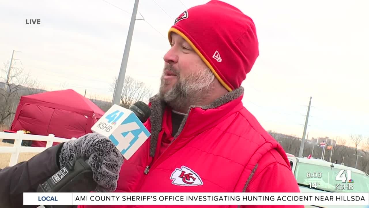 Chiefs fans outside Arrowhead