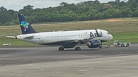 Airbus A320NEO PR-YRK faz seu pushback e decola de Manaus para Boa Vista