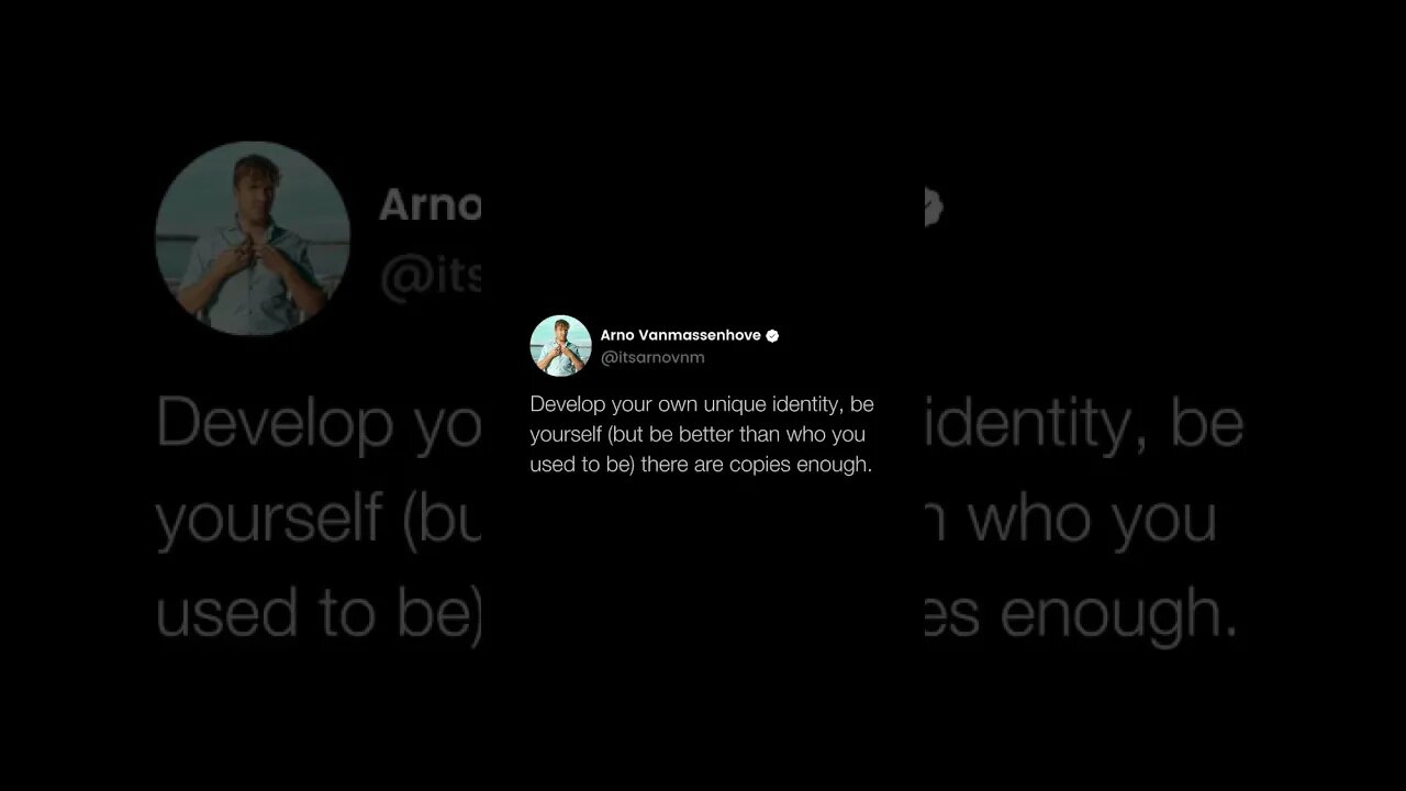 Develop Your Own IDENTITY | @ItsArnoVnm