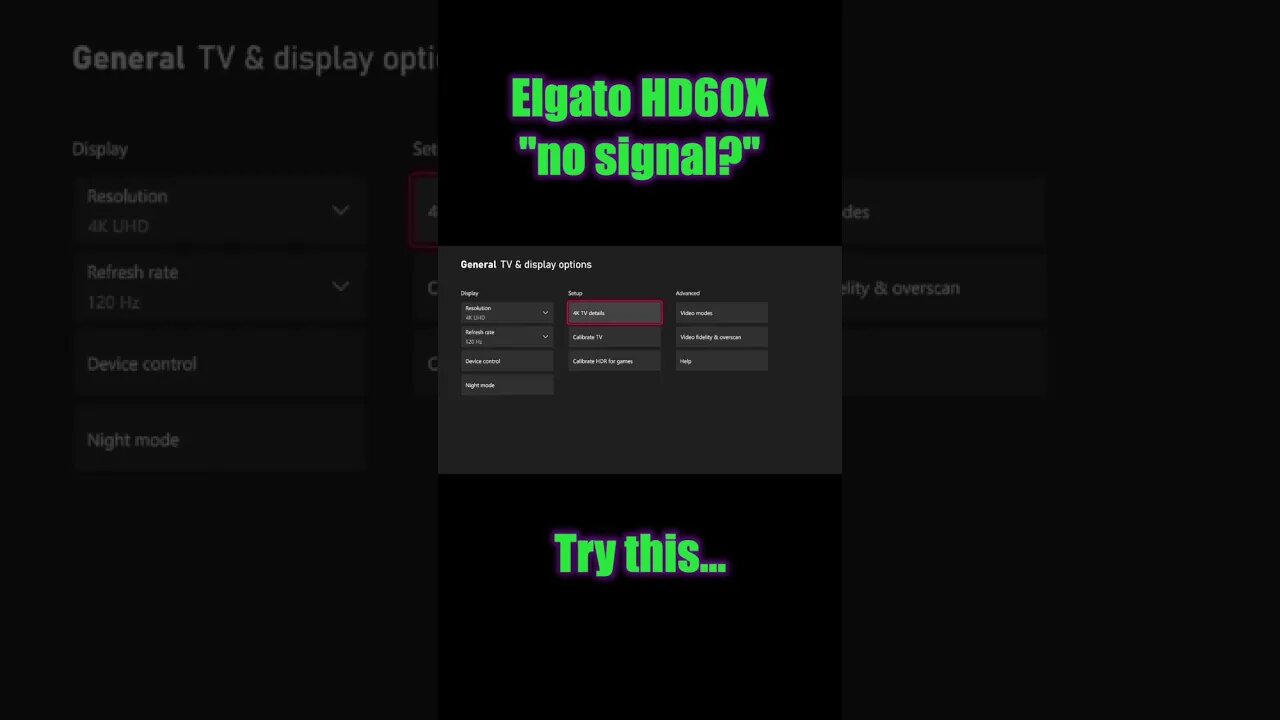 Fix Elgato HD60X "no signal" issue