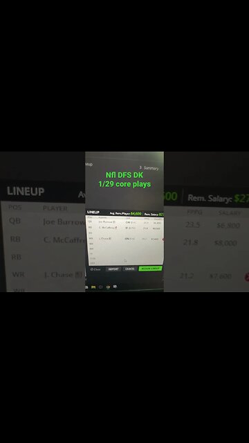 NFL 1/29/23 core plays Draftkings SF/PHI CIN/KC #nfl #dfs #dfsstrategy #draftkings #nfldfs