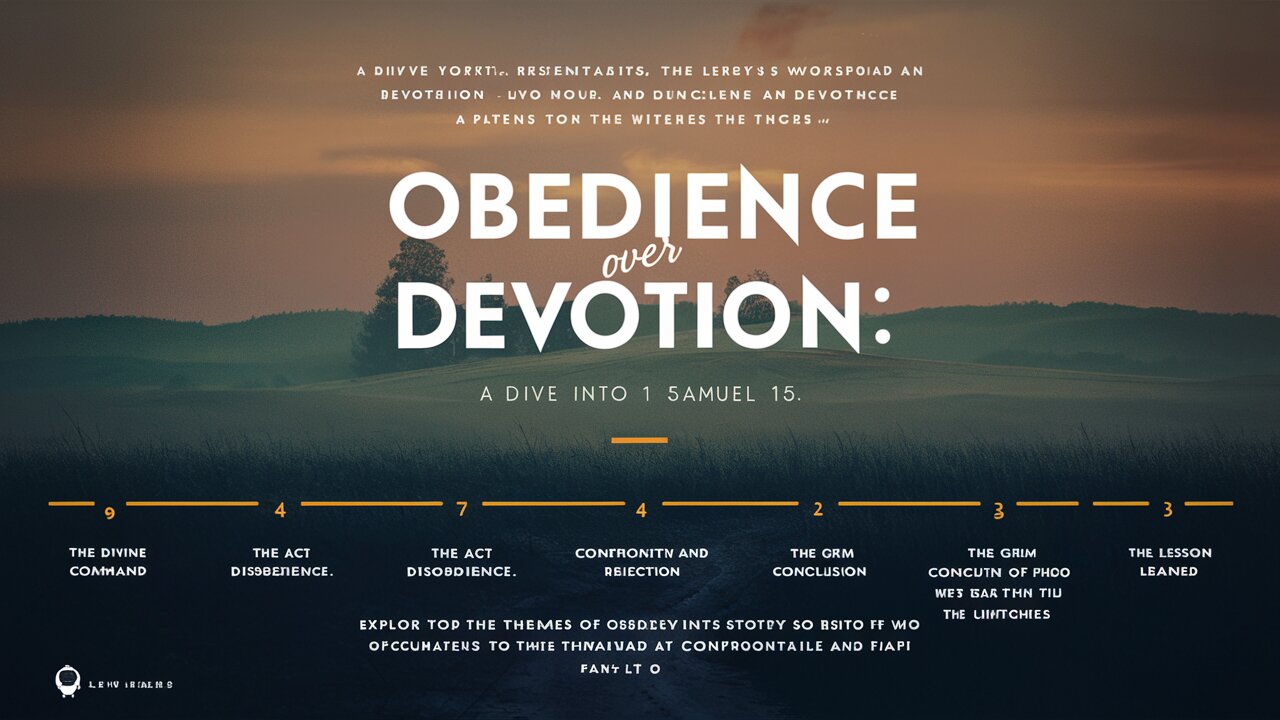 Obedience Over Devotion: A Dive into 1 Samuel 15