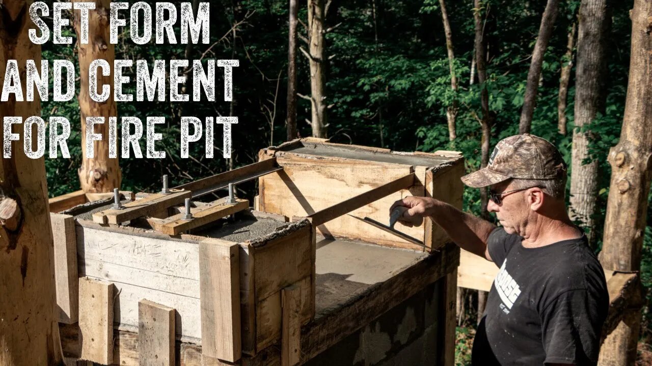 S2 EP14 | TIMBER FRAME | OUTDOOR FOREST KITCHEN | SETTING FIRE PIT FORM & POURING CONCRETE