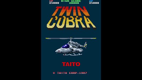 Twin Cobra Arcade Game, Taito 1987, playthrough