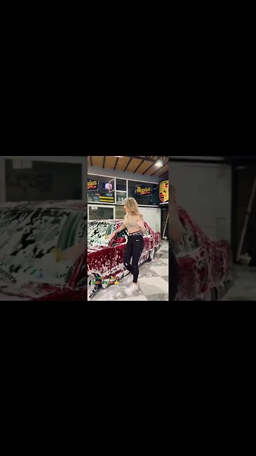 Hot Girl Washing Her Car #cars #carwash #girls