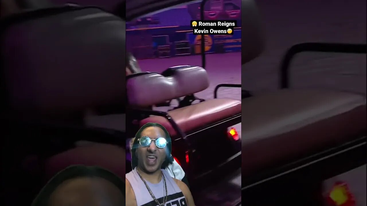 😡😂 Roman Reigns Runs over Kevin Owens Golf Cart #wwe #romanreigns #nftarttalk