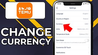 HOW TO CHANGE CURRENCY ON TEMU