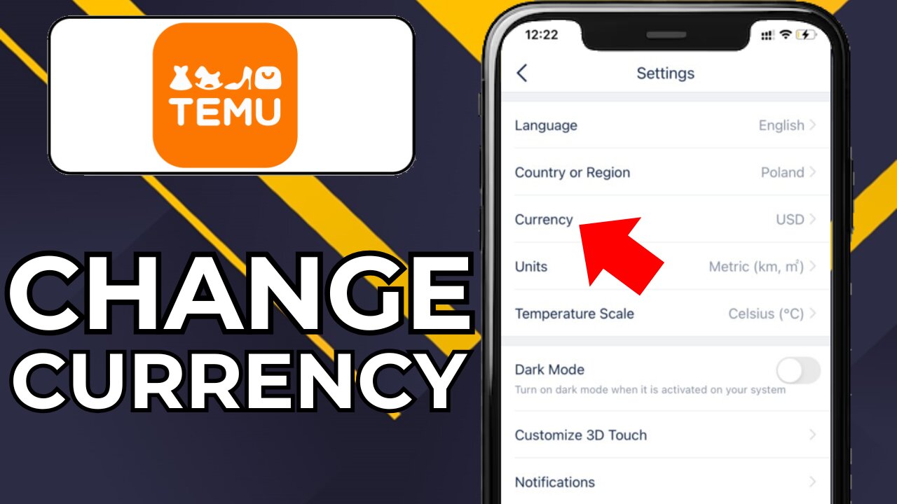 HOW TO CHANGE CURRENCY ON TEMU