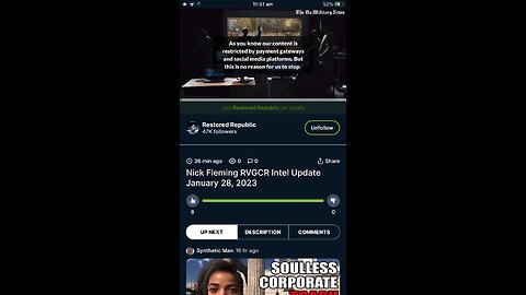 Nick Fleming update : RVGCR intel