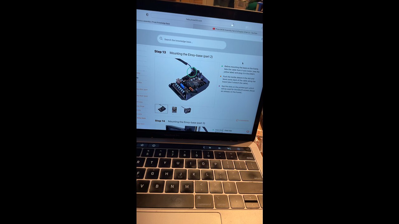 8.13 X axis cable plugged in