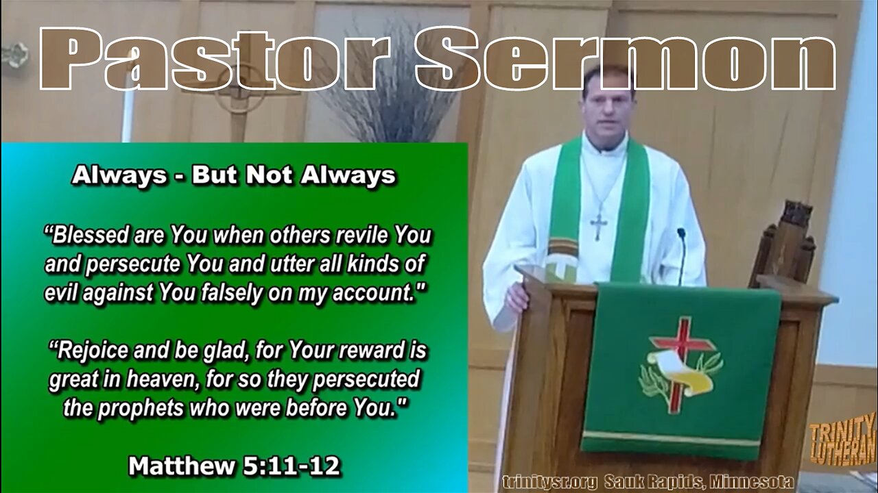 2023 02 12 Feb 12th Pastor Sermon Trinity Lutheran Sauk Rapids MN