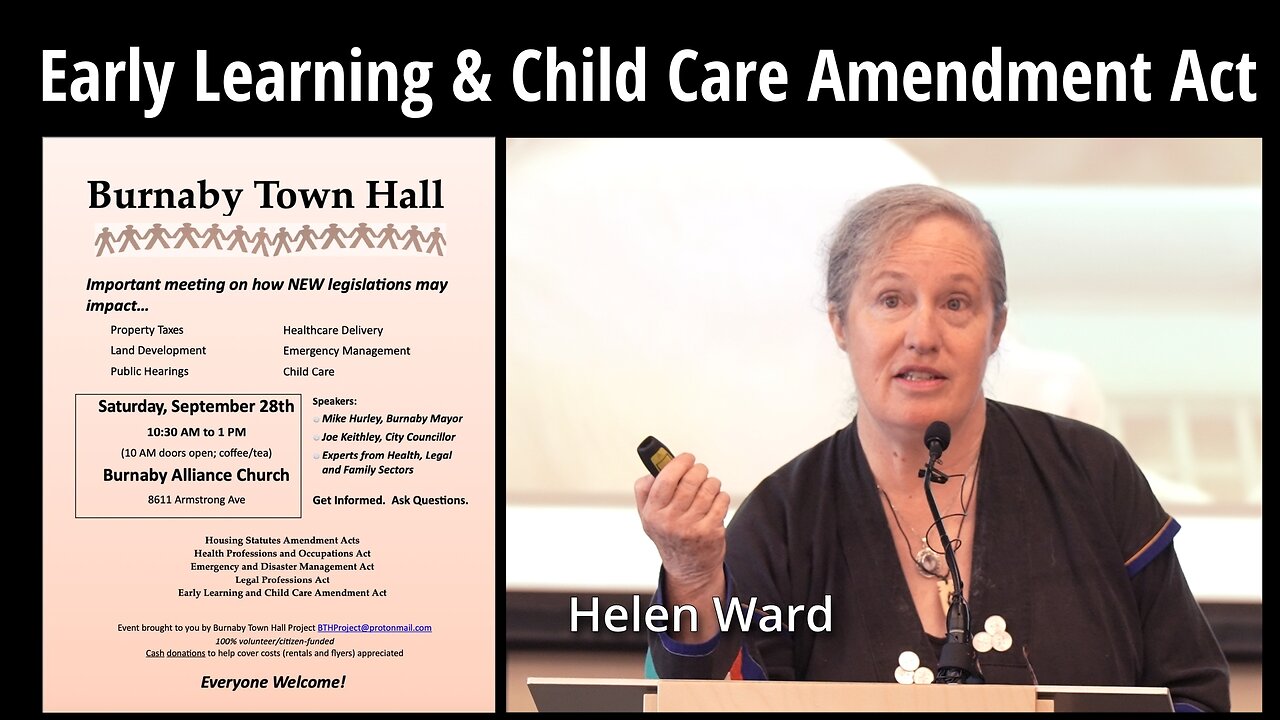 Early Learning and Child Care Amendment Act - Helen Ward