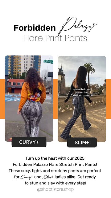2025 Forbidden Palazzo Print Flare Stretch Print Pants🔥