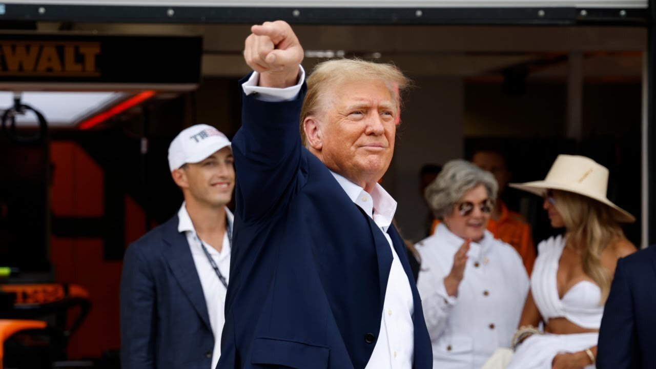 Donald Trump receives warm welcome at the Miami Grand Prix