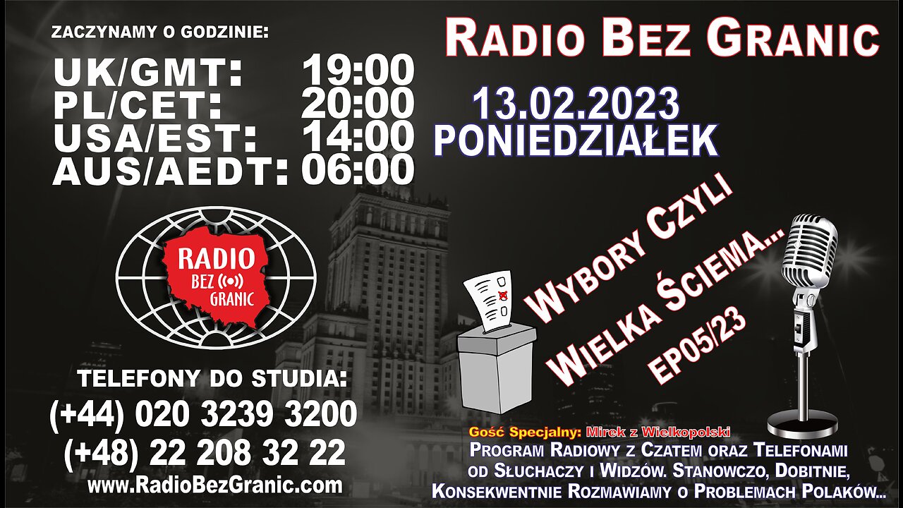 13.02.2023 - 19:00 - „Wybory czyli Wielka Ściema...” - EP05/23