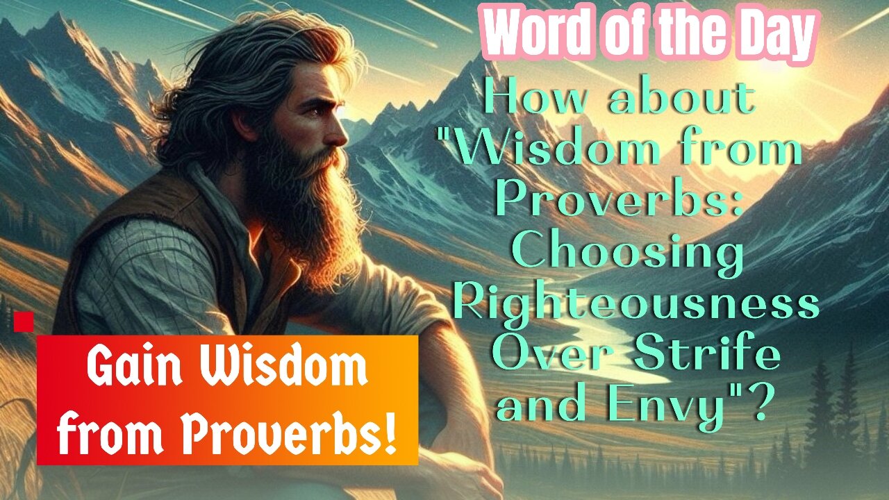 How about "Wisdom from Proverbs: Choosing Righteousness Over Strife and Envy"?