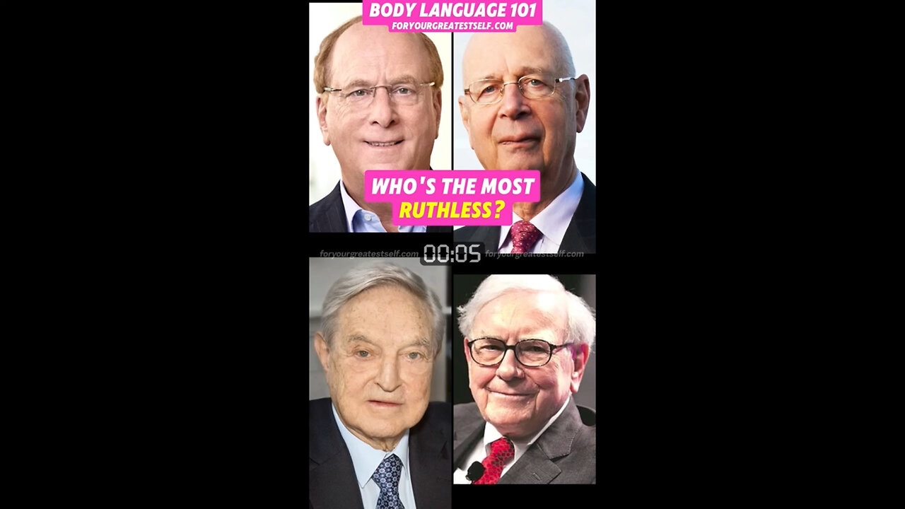 Can You Spot Ruthlessness? #bodylanguage #larryfink #klausschwab #warrenbuffet #georgesoros