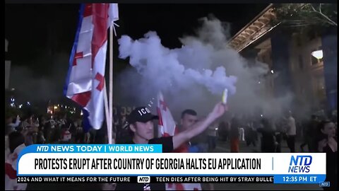 PROTESTS ERUPT AFTER COUNTRY OF GEORGIA HALTS EU APPLICATION