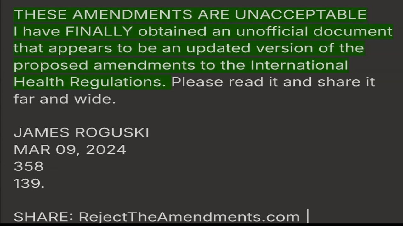 These Amendments Are Unacceptable - By James Roguski