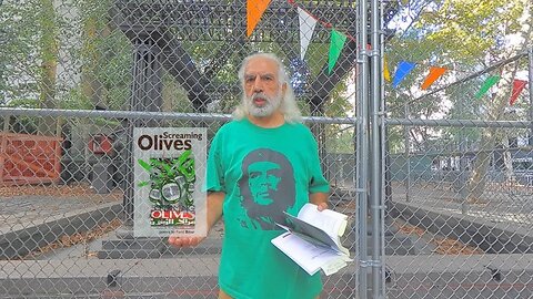 Fadir S Bitar Poet/Artist/Activist recites from his book of poetry SCREAMING OLIVES - outside THE U