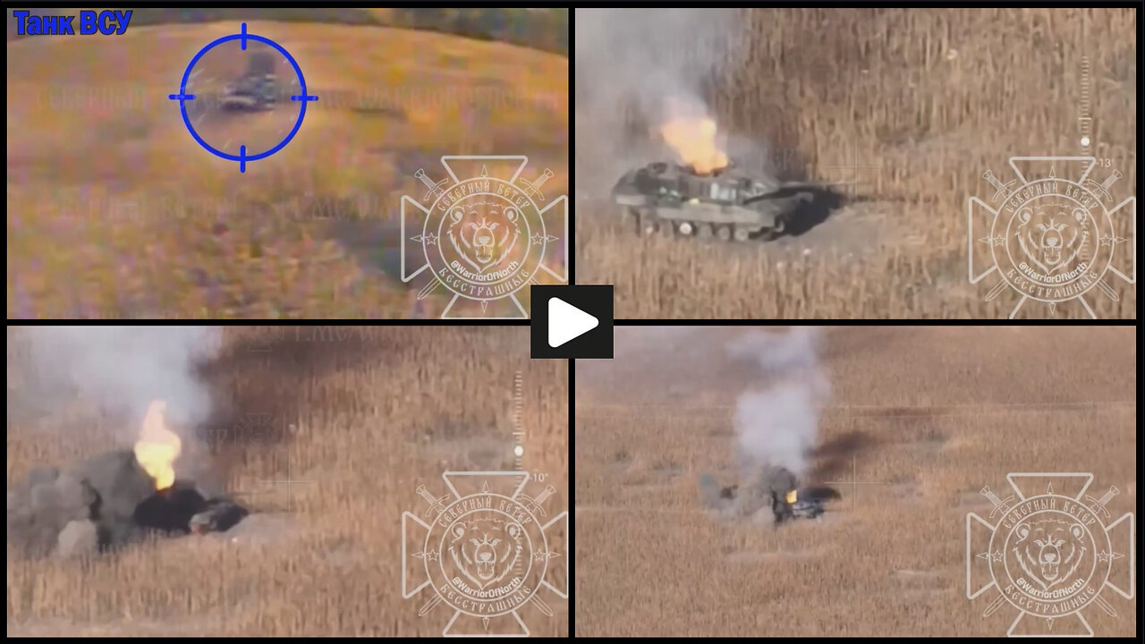 Kursk region: Russian FPV drones burns another Leopard 2 tank