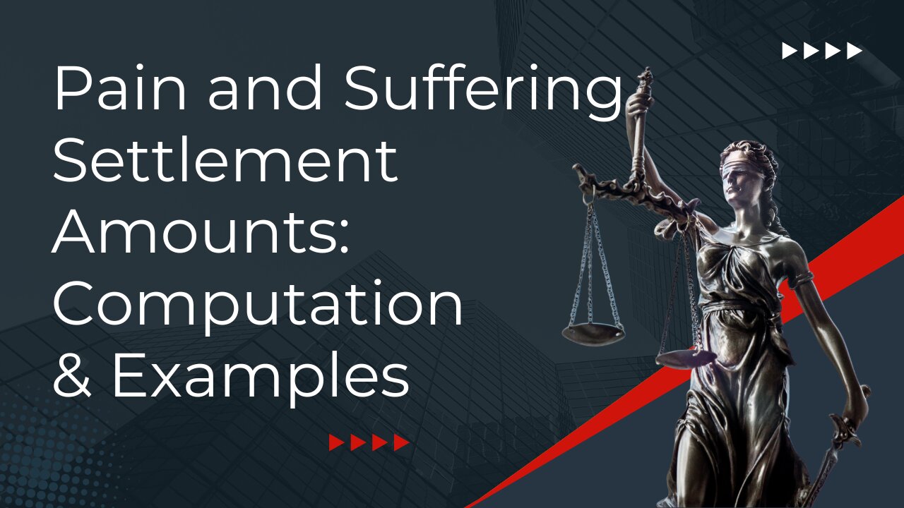 Pain and Suffering Settlement Amounts: Computation & Examples