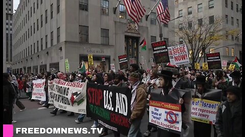 "We Don't want no Christmas Tree" - Black Friday Protest Flooded for Palestine NYC