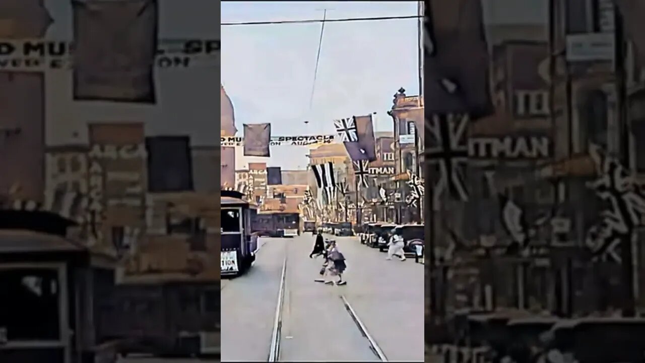 [1920] Streets of Vancouver Canada time machine. Enhanced by AI Technology