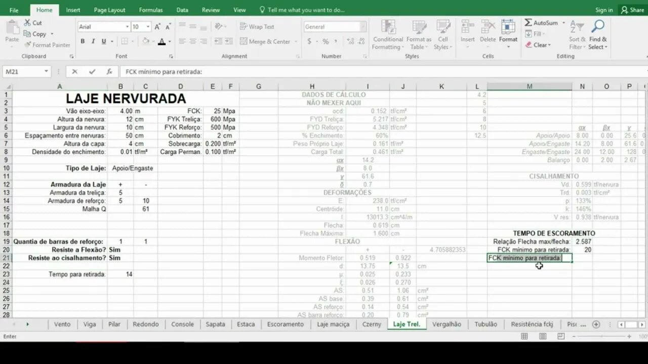 Tempo de retirada do escoramento Engenheiro Estrutural