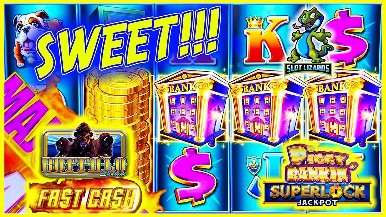 DOUBLE SESSION WIN! Fast Cash Buffalo and Superlock Jackpot Piggy Bankin Slot