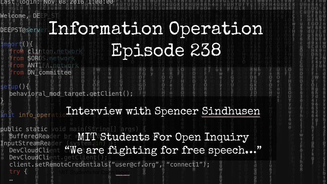 IO Episode 238 - MIT Student Spencer Sindhusen Fighting For Free Speech On Campus 5/7/24