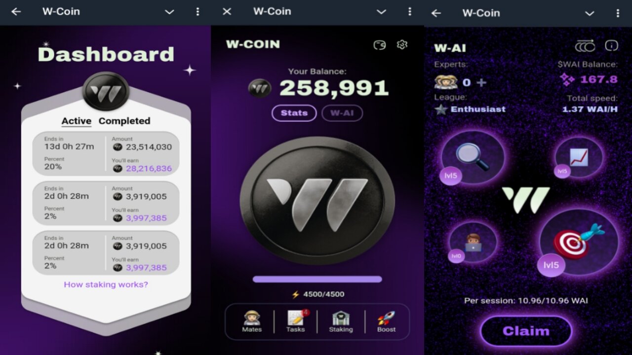 W-Coin | Wallet Connection , Staking And SnapShot Coming Soon | Telegram Airdrop Mining Bot