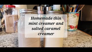 Homemade thin mint creamer and salted caramel creamer #coffeecreamer #creamer