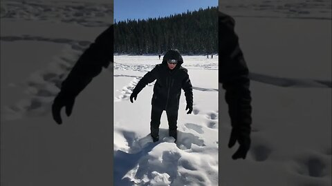 Taking the plunge on Lake Louise, Banff Canada!