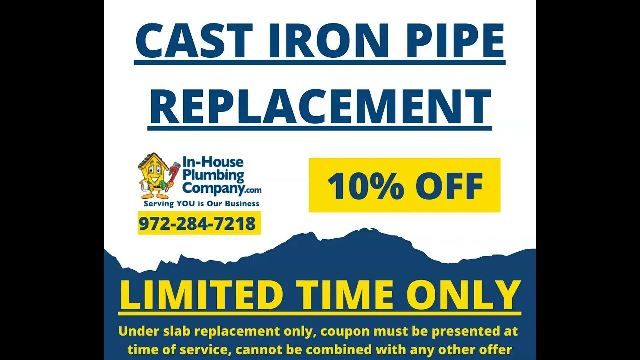 Cast Iron Pipe Replacement Discount 10% Video