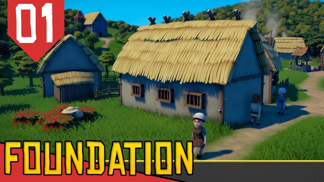 Construindo uma CIDADE MEDIEVAL com uma IGREJA no Morro - Foundation #01 [Série Gameplay PT-BR]