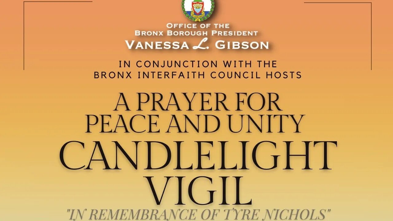 A prayer for peace& unity candlelight vigil in Remembrance of #tyrenichols Bronx Borough Hall 2/1/23