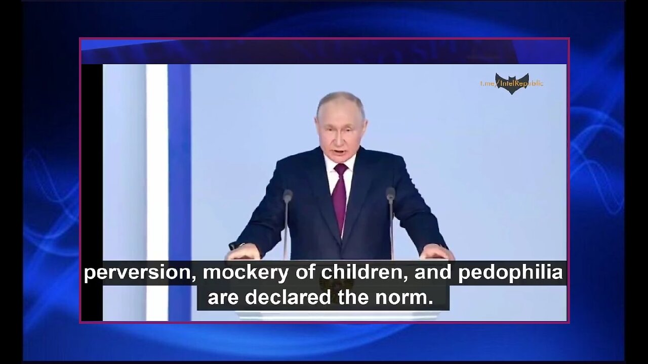 🔥 Putin calls out the Western Elites normalization of Pedophilia & Cannablism