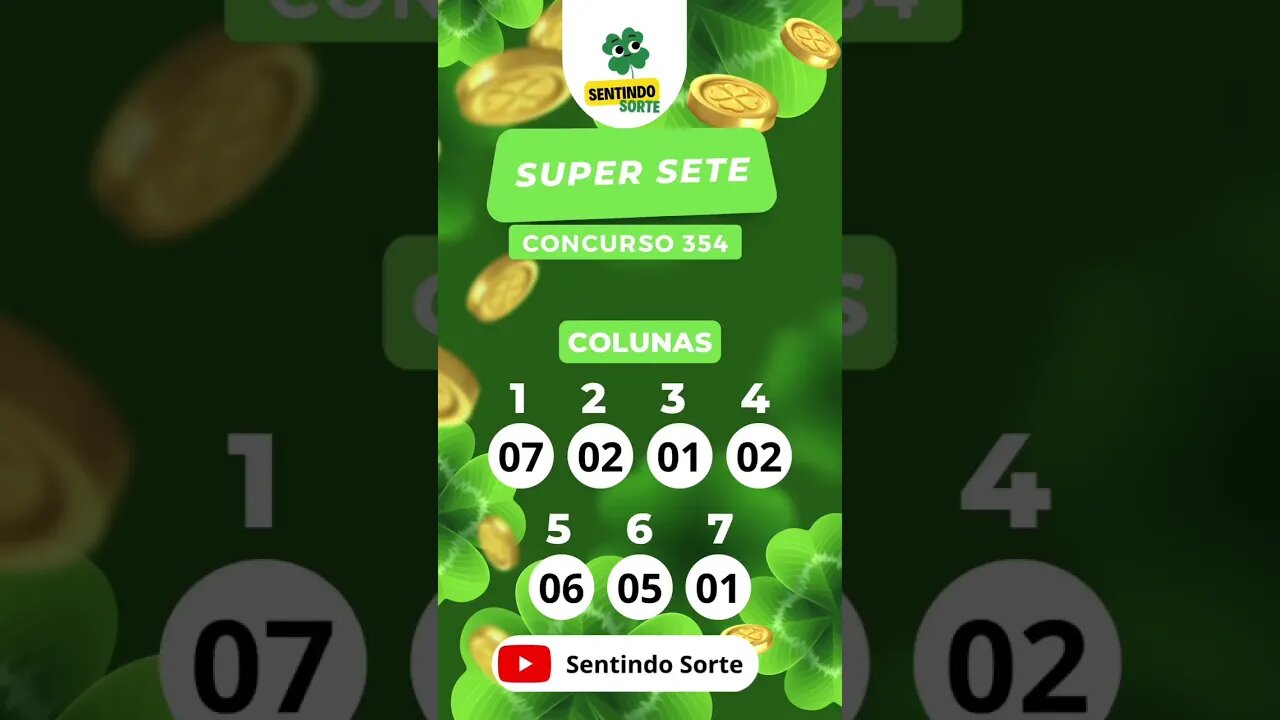 🍀 Resultado SUPER SETE 354 | Sentindo Sorte #shorts