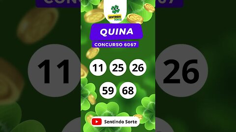 🍀 Resultado QUINA 6067 | Sentindo Sorte #shorts