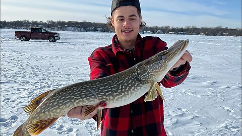 Ice fishing for pike