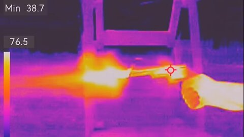 thermal cam view of handgun target practice 45 colt 22 lr 357 mag hikmicro pocket 2