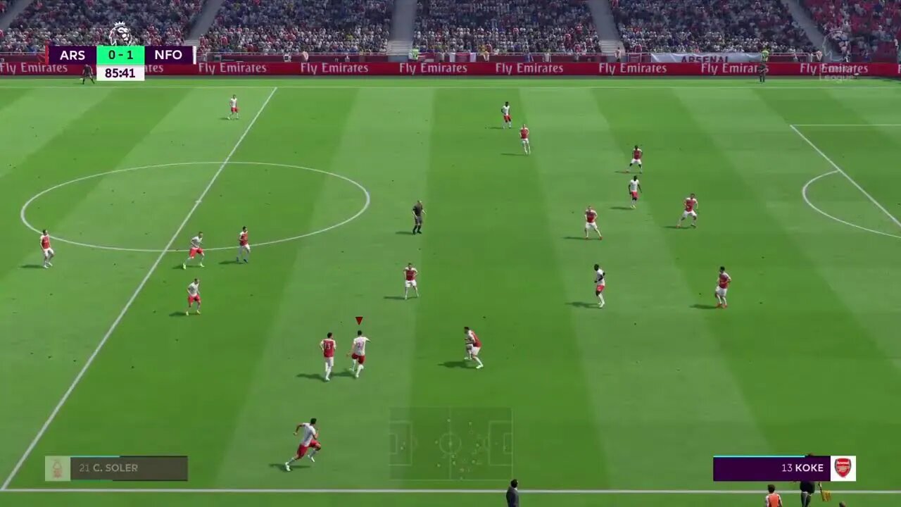 FIFA Career Mode Nottingham Forest S:5 2022-2023 EPL Match 11 @ Arsenal (7-3-0)