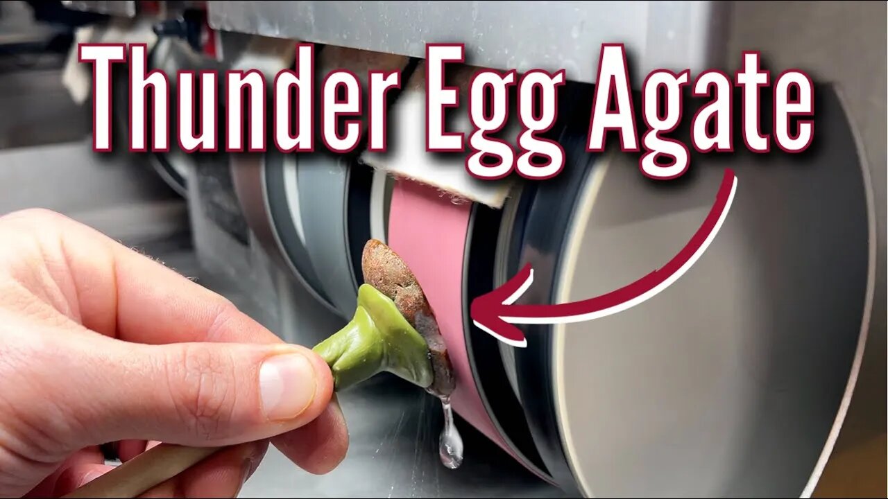 Polishing a THUNDER EGG agate on cabbing machine | Lapidary