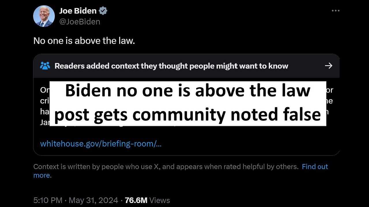Biden roasted over Hunter pardon, X post community noted