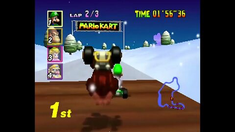 Mario Kart 64 - Frappe Snowland Gameplay