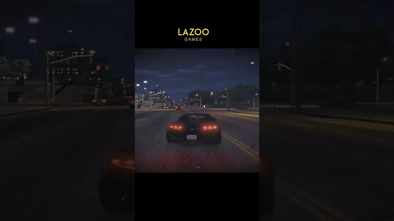Black sports car drive in night #shorts #gta5 #gtav #lazoogames